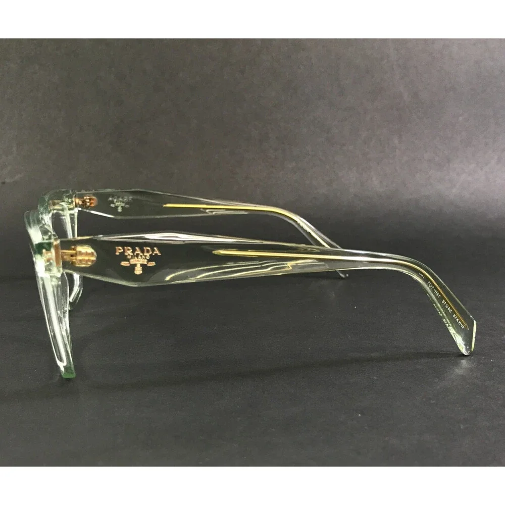 Prada Eyeglasses Frames VPRA19 14R-1O1 Transparent Mint Green Square 54-18-145